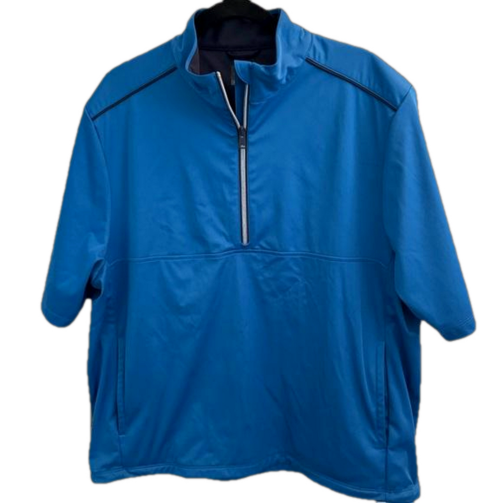 GREG NORMAN Weatherknit Men 1/4 Zip Blue Golf Rain Windbreaker Size L